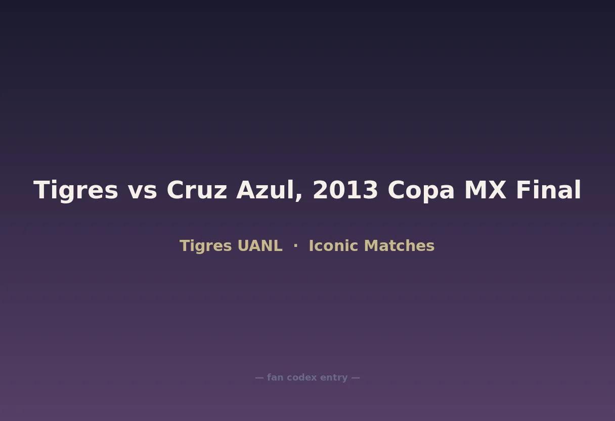 Tigres vs Cruz Azul, 2013 Copa MX Final
